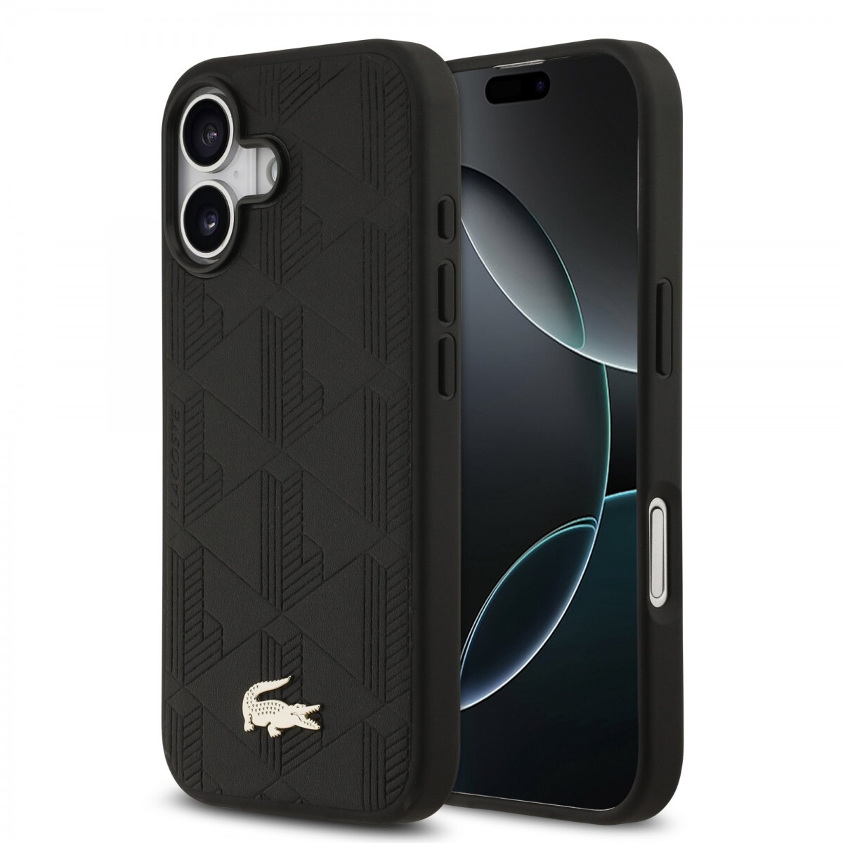 Zadní kryt Lacoste PU Nomogramme Gold Logo MagSafe pro iPhone 17 Black