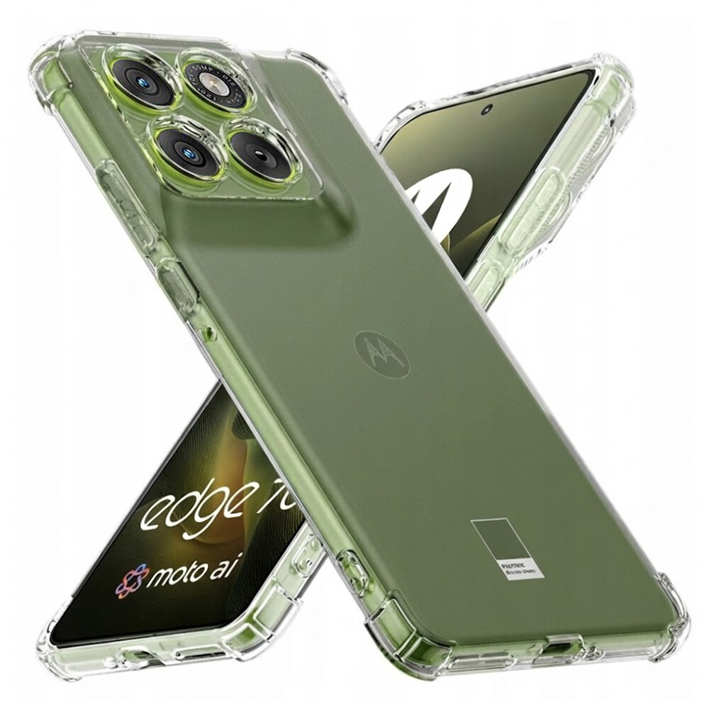 Techsuit – nárazuvzdorný průhledný silikon – Motorola Edge 70 – průhledný