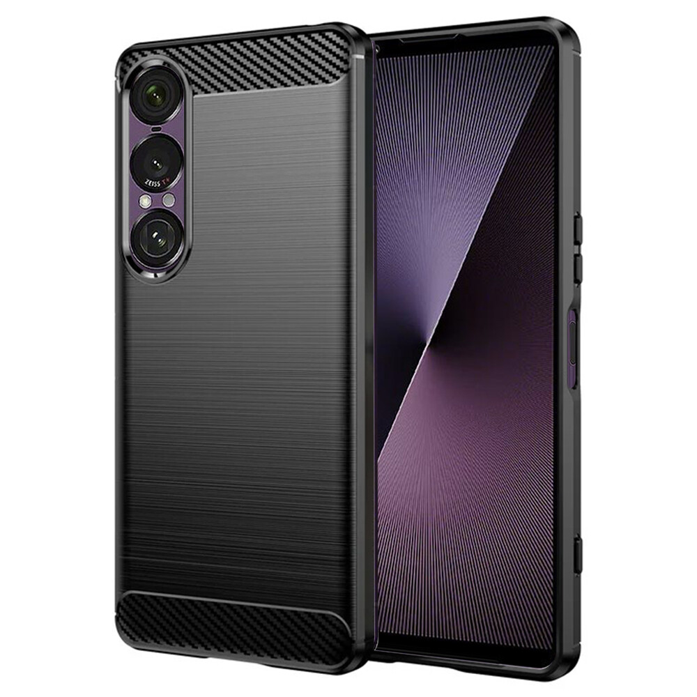 Techsuit Carbon Silicone pro Sony Xperia 1 VII černý