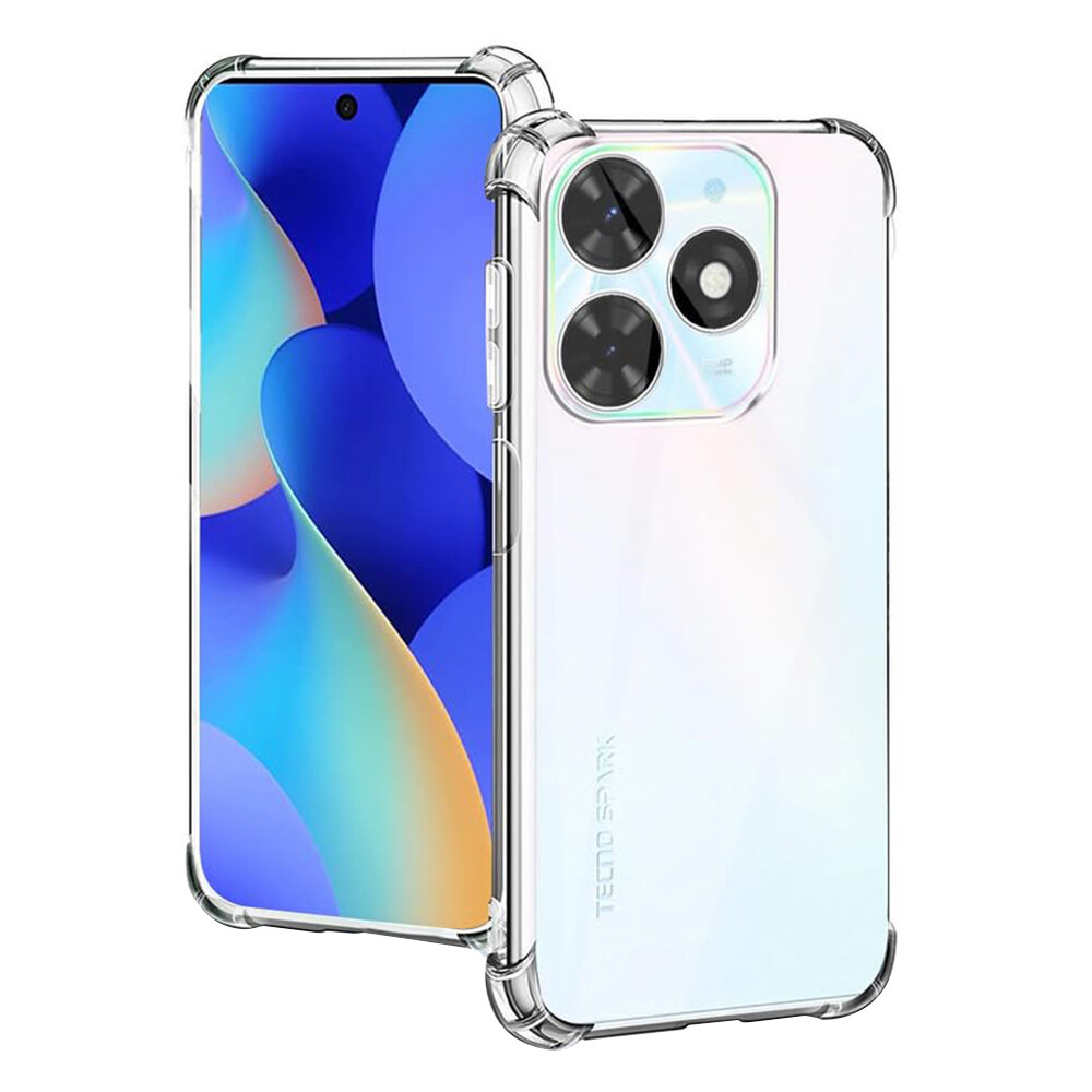 Techsuit Shockproof průhledný silikonový obal Tecno Spark 20 průhledný