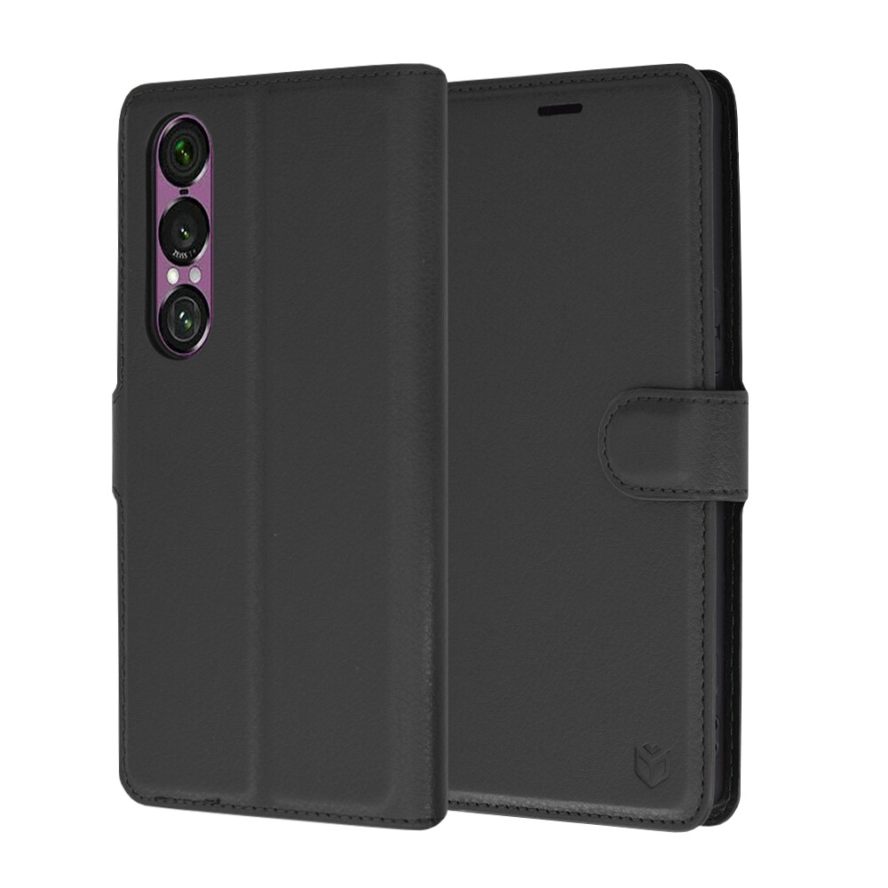 Techsuit Kožené pouzdro Sony Xperia 1 VI Black