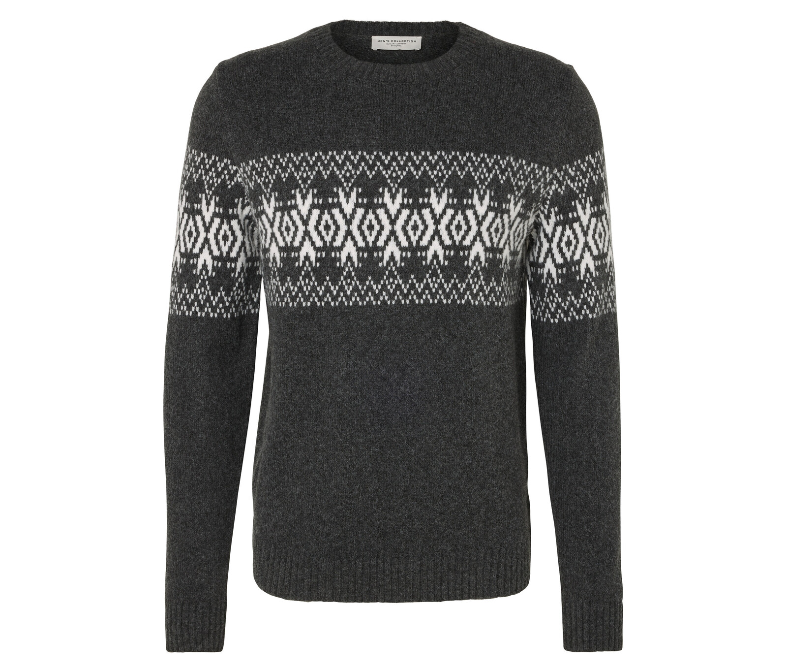 Tchibo - Pletený svetr - pro muže - vel. S 44/46 - barva: šedá/žakár