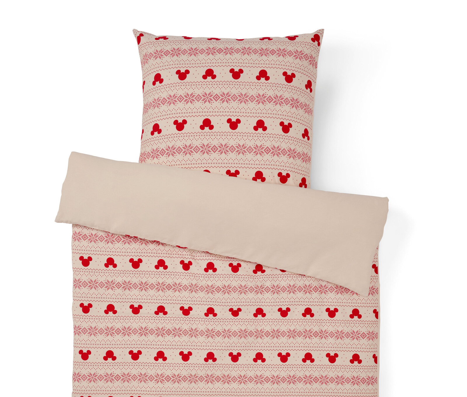 Tchibo - Povlečení z jemného biberu »Mickey Mouse« - barva: bílá