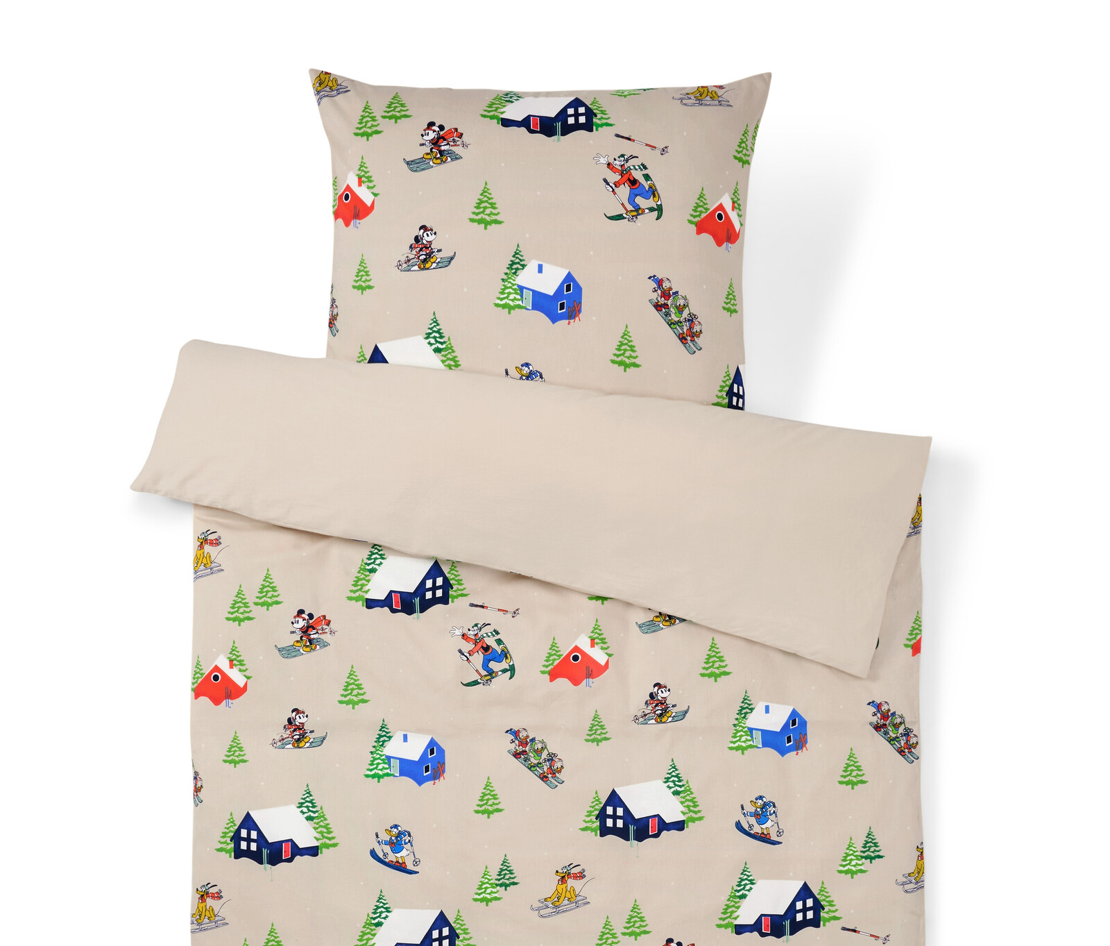 Tchibo - Povlečení z jemného biberu »Mickey and Friends« - barva: bílá