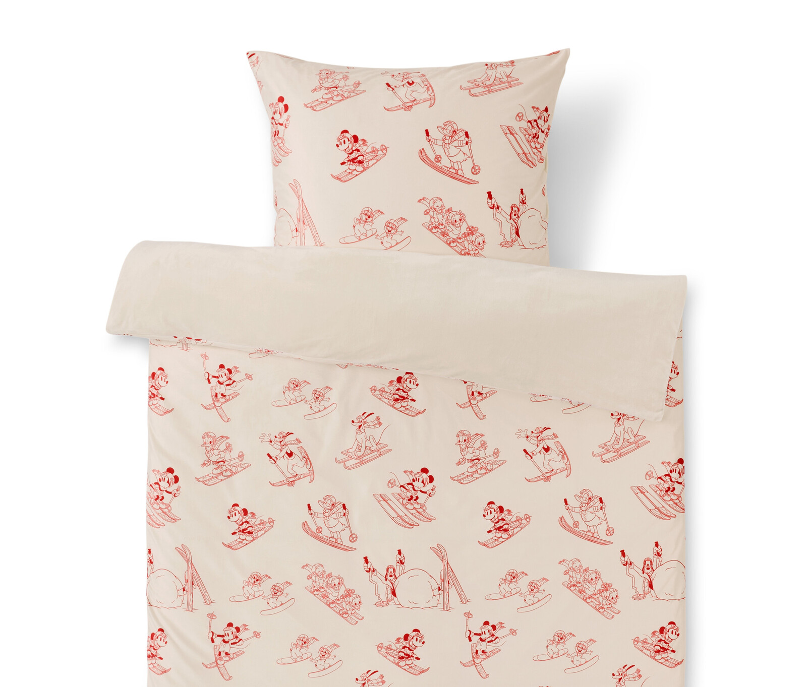 Tchibo - Plyšové povlečení »Mickey and Friends« - barva: bílá