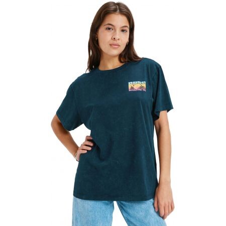 Triko Roxy Sunnyoversize Optic Wash Wms - Modrá - L