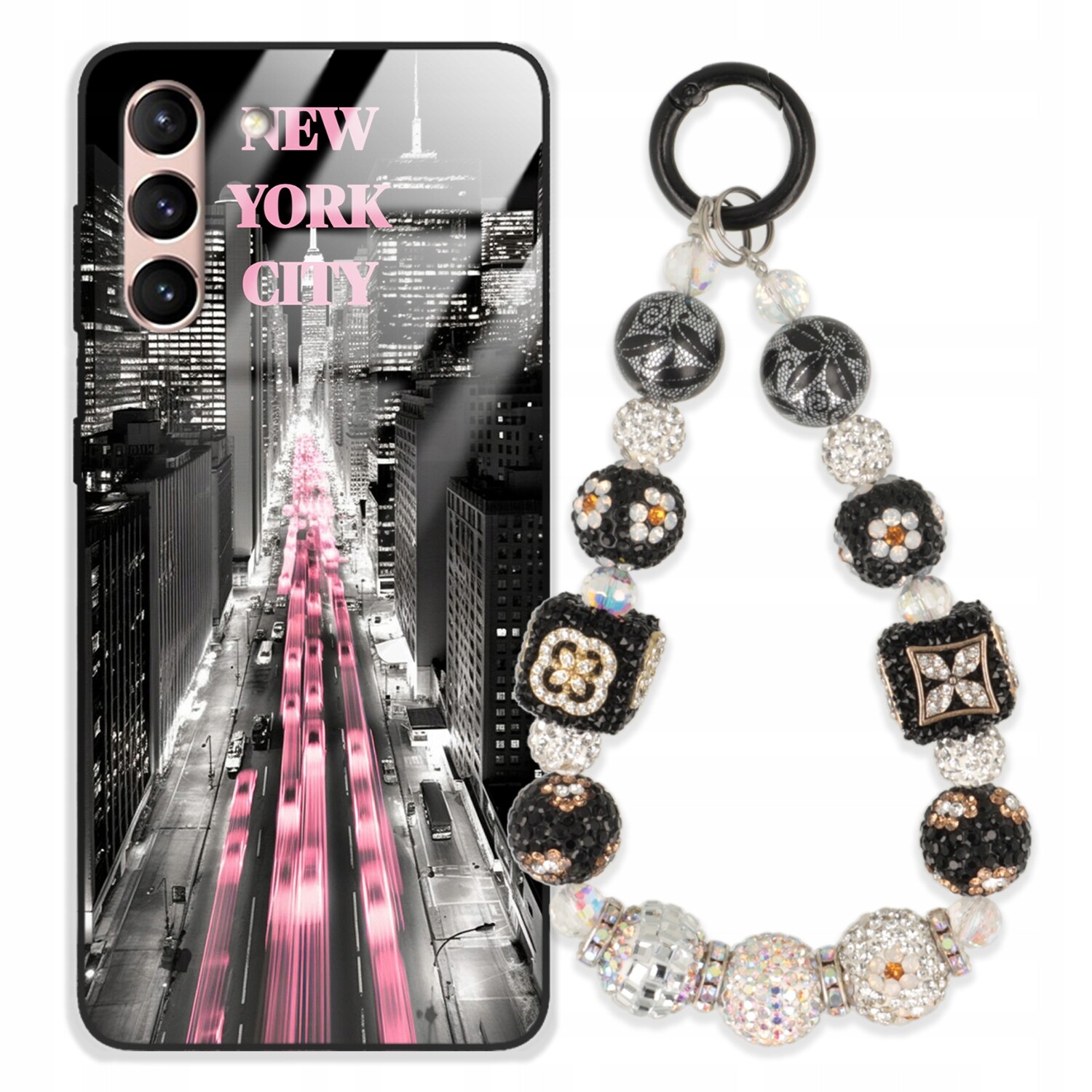 Pouzdro Pro Samsung S21 Case Glass| Přívěsek Na Klíče Elegantní Kryt Premium Vzory