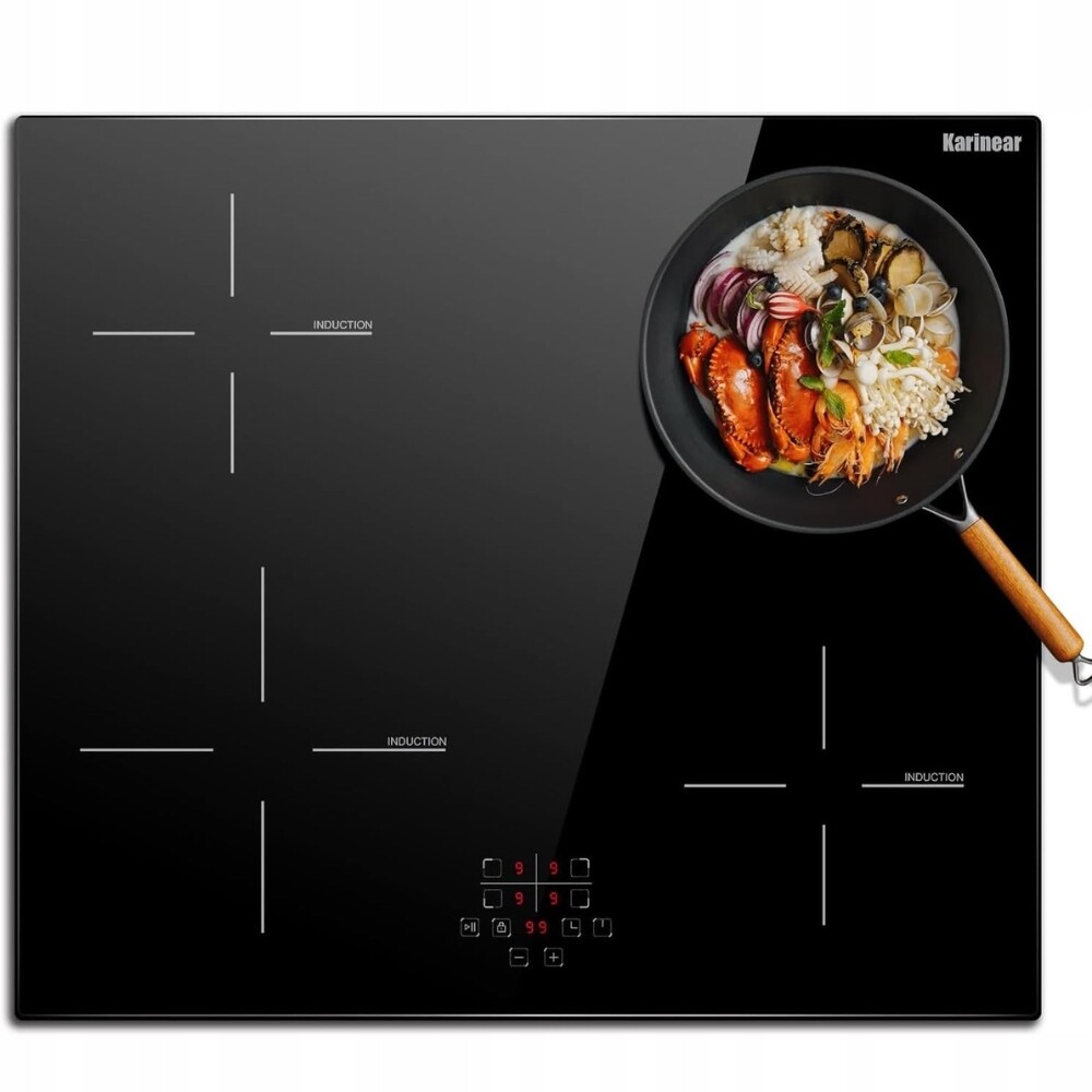 Indukční varná deska 60 cm Karinear pro zabudování 4 polí 6600W časovač