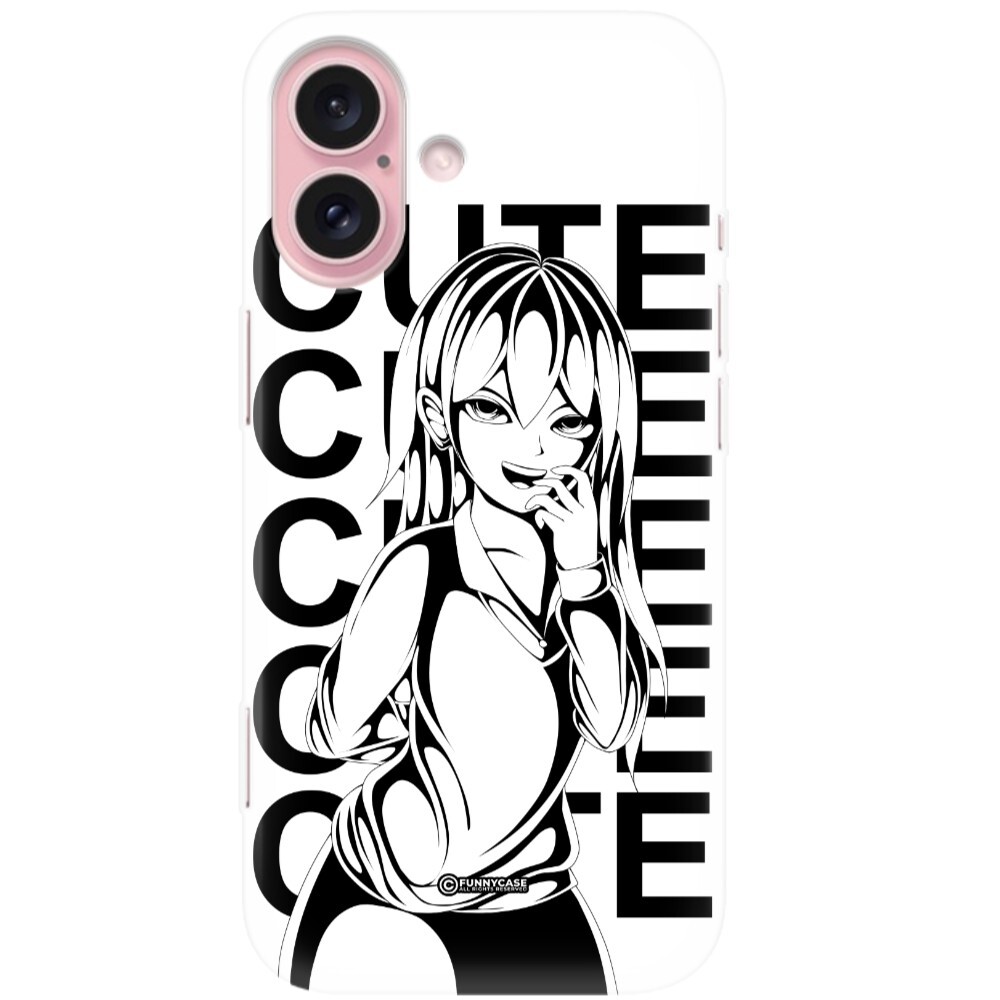 Pouzdro Pro Iphone 16 Clear Case Ochrana Anime Dívky Kawaii Růžové Růže Wz