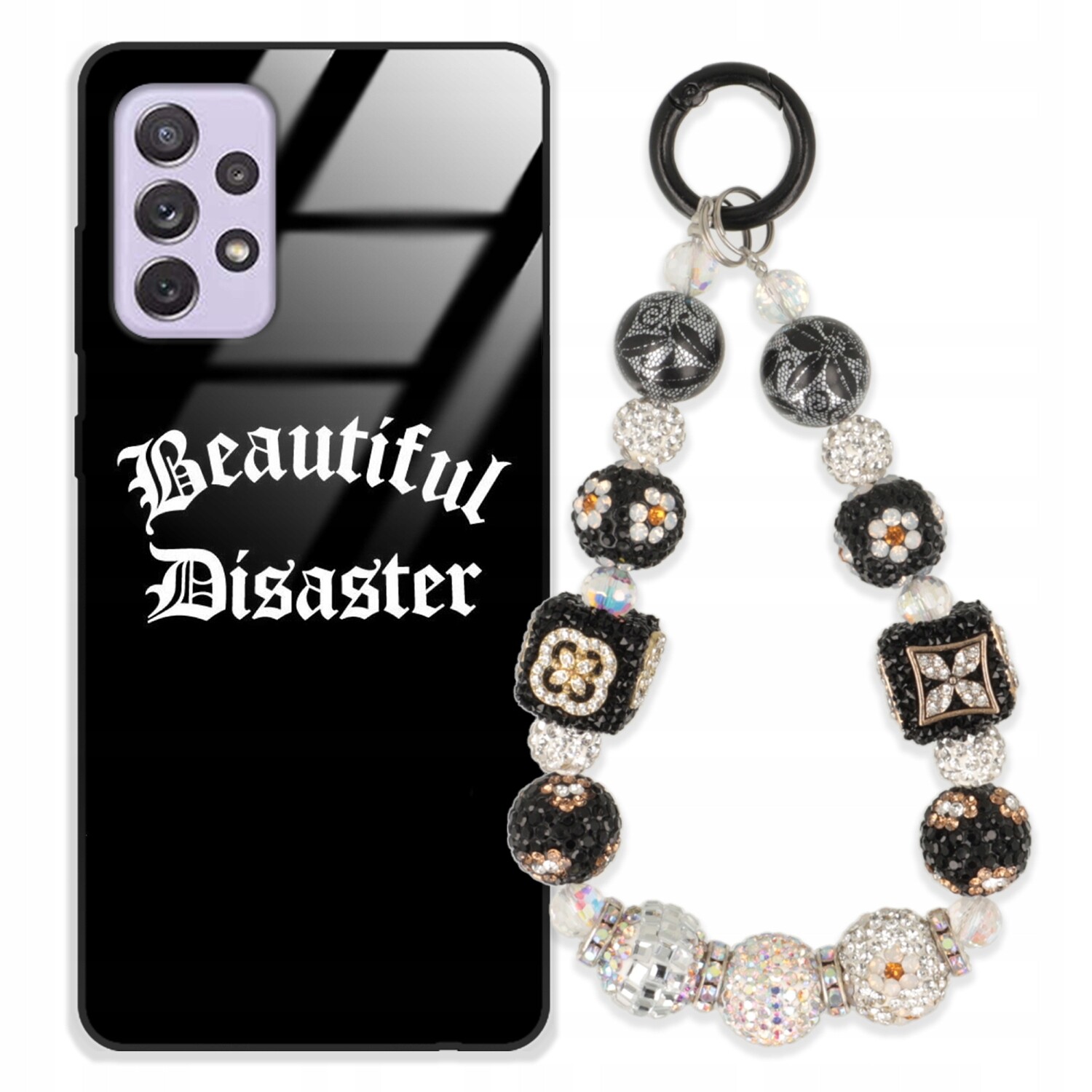 Pouzdro Pro Samsung A72 Case Glass| Přívěsek Na Klíče Elegantní Kryt Premium Vzory