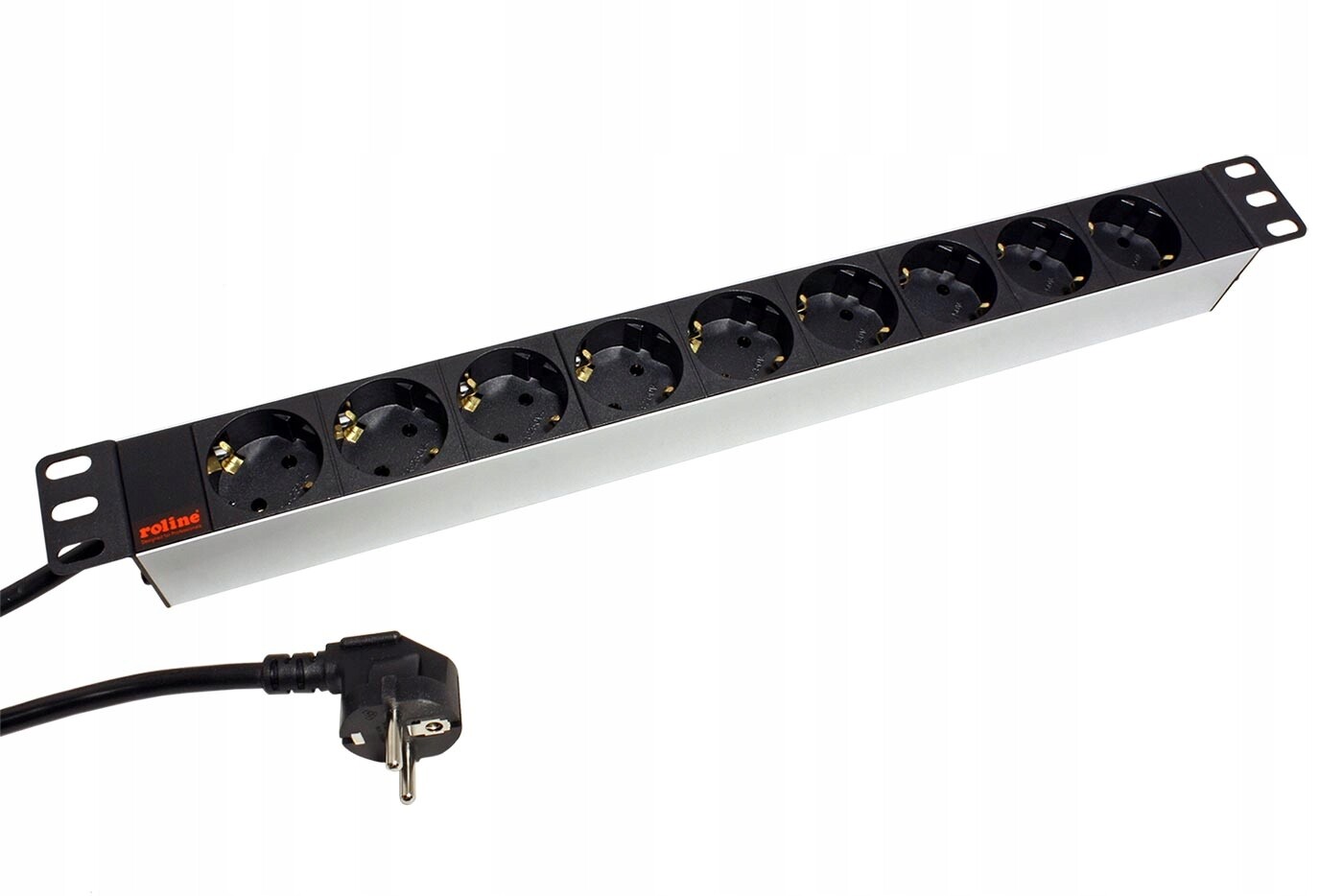 Roline 19'' napájecí panel 1U, 9x zásuvka De, hliník, 2m