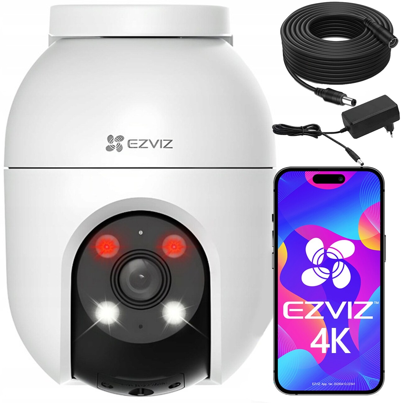 WiFi otočná kamera Ezviz C8c 4K 8Mpx Smart Dual Light kabel 10 m