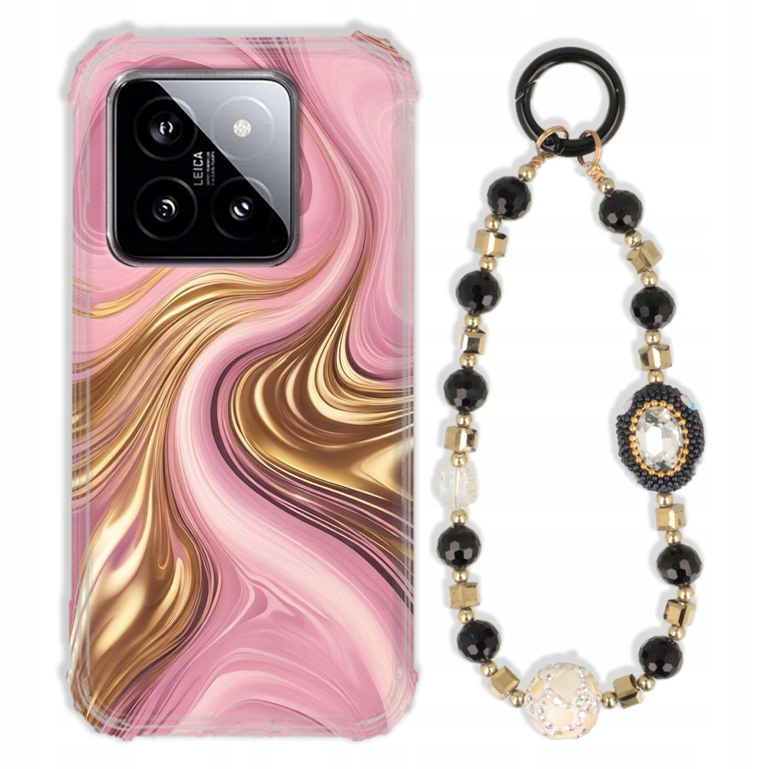 Pouzdro Pro Xiaomi 14 Case Antishock Zirkony Černo Zlaté Odolné| Silné