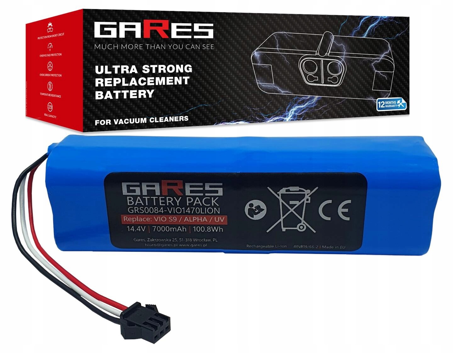 Akumulátor Gares pro Robojet X-Force X-Level 14,4V 7,0Ah