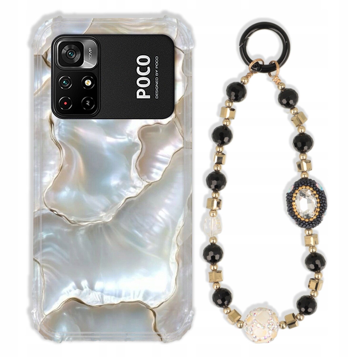 Pouzdro Pro Xiaomi Poco M4 Pro 4G Antishock Zirkony Černo Zlaté|pevné|pevné