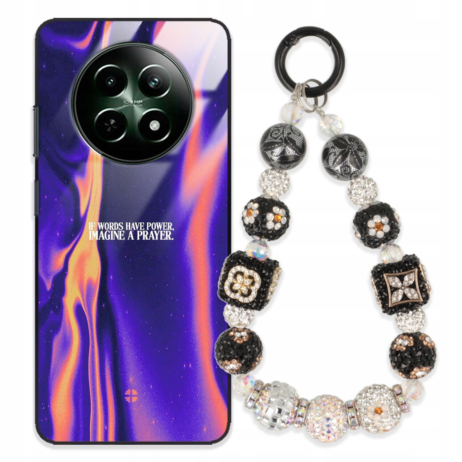 Pouzdro Pro Realme 12 5G Glass Přívěsek Na Klíče Elegantní Kryt Premium Vzory