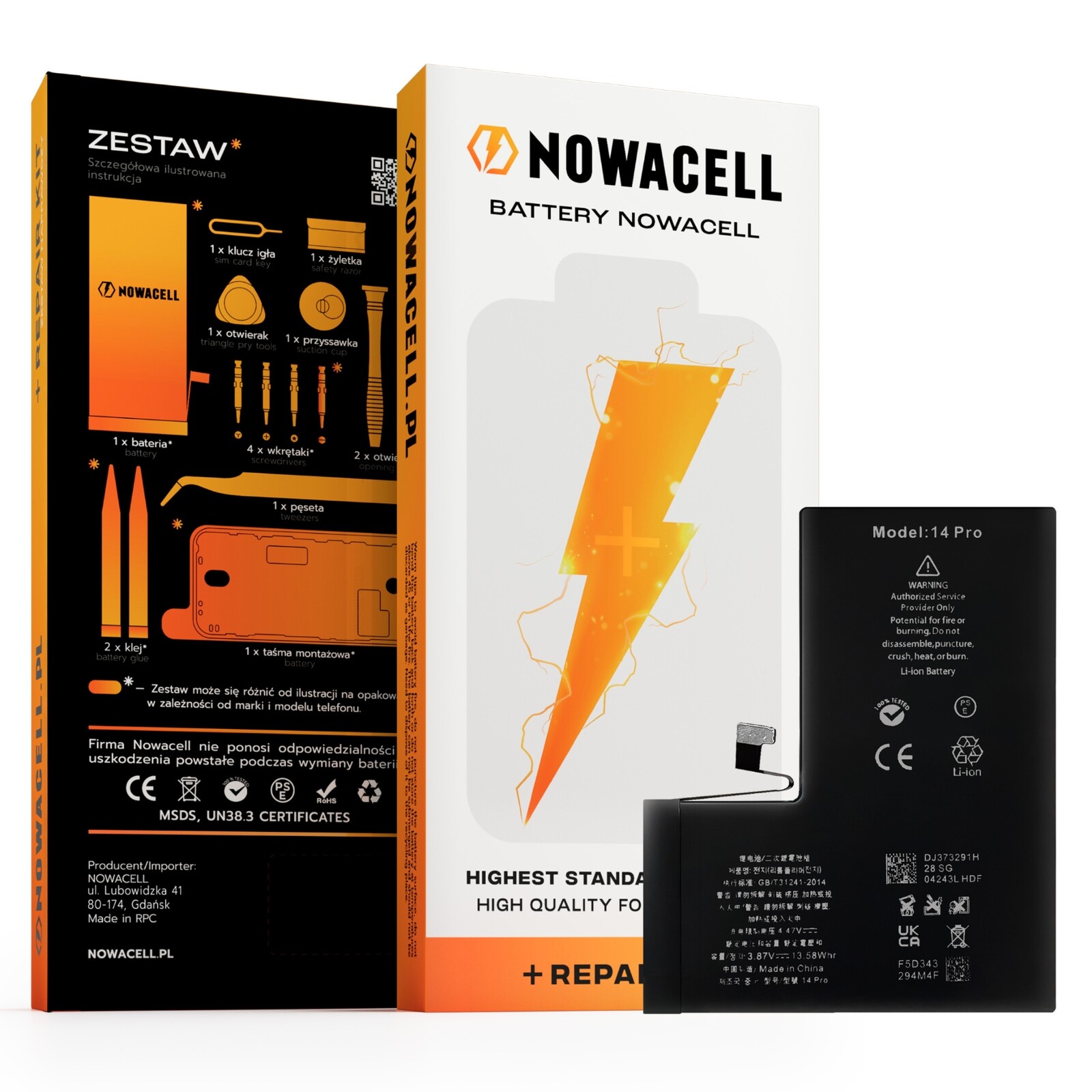 Sada baterií pro iPhone 14 Pro Bez Sdělení 3200 mAh Původní kapacita