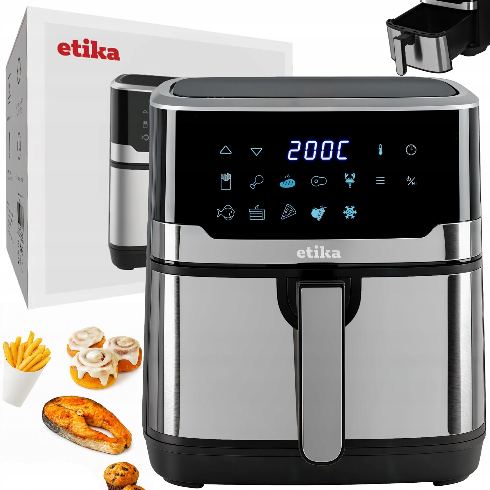 Fritéza Bez Tuku Air Fryer Fritéza Velká 6,5 L Mísa