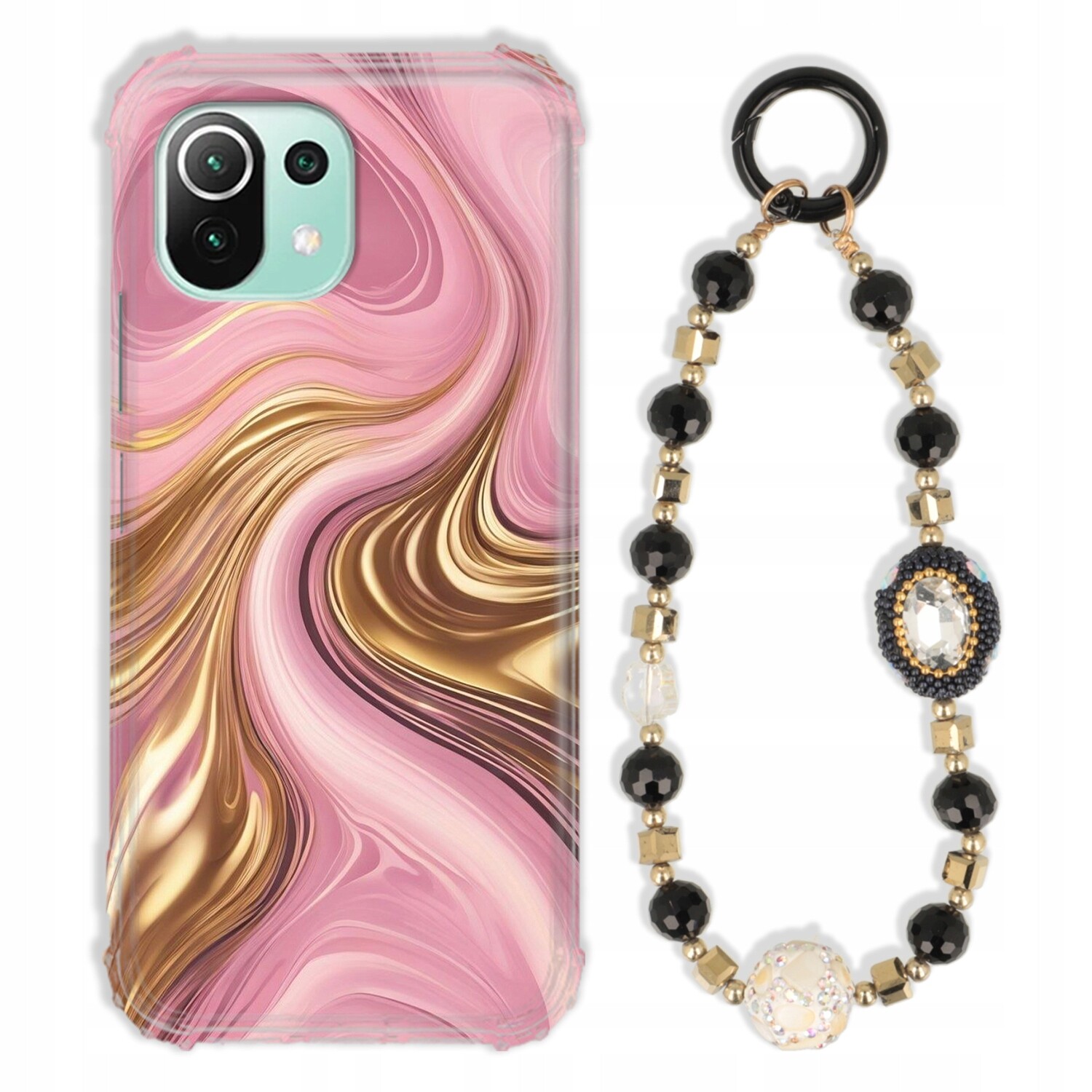 Pouzdro Pro Xiaomi Mi 11 Lite 4G Antishock Zirkony Černo Zlaté|pevné|pevné