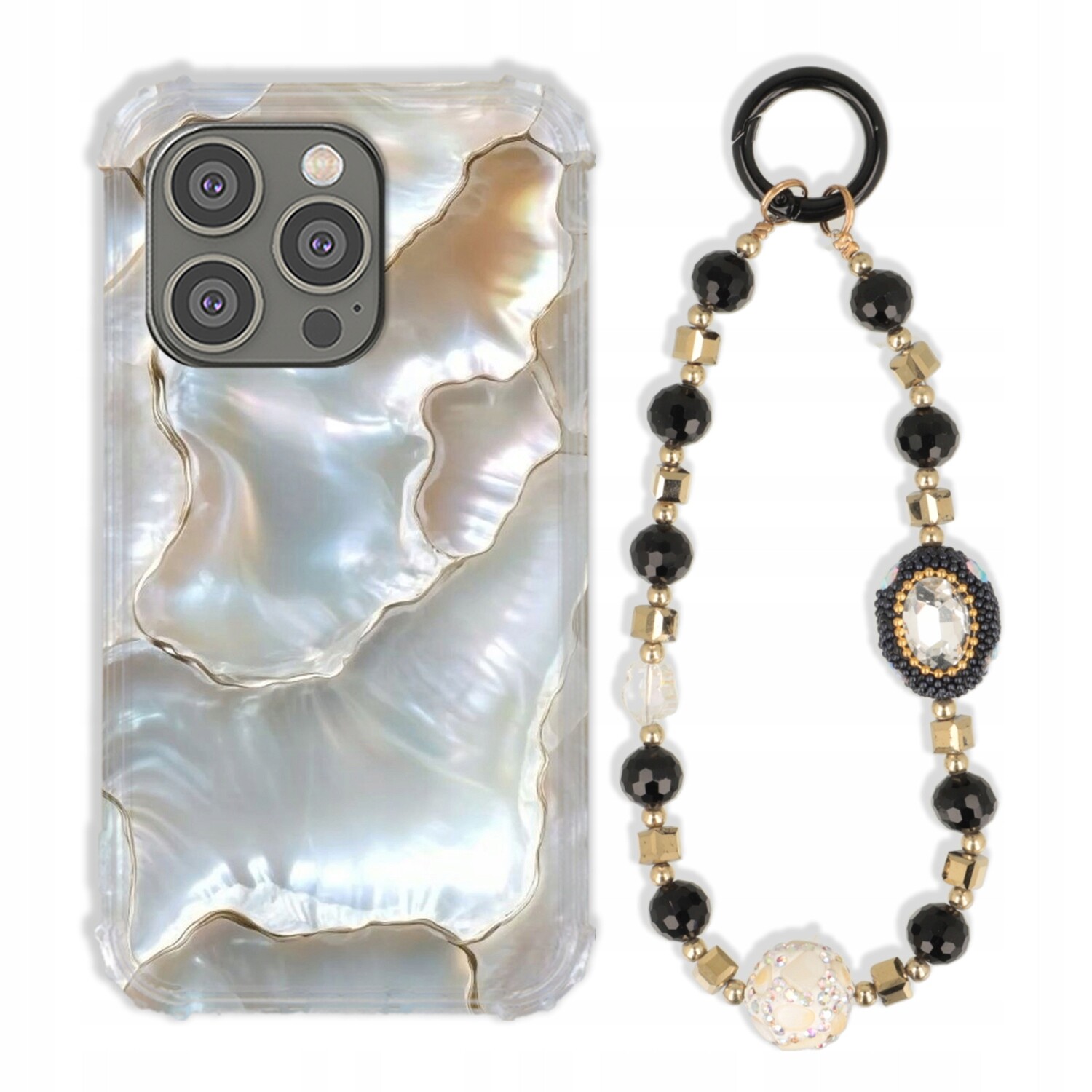 Pouzdro Pro Iphone 14 Pro Case Antishock Zirkony Černo Zlaté|odolné|pevné