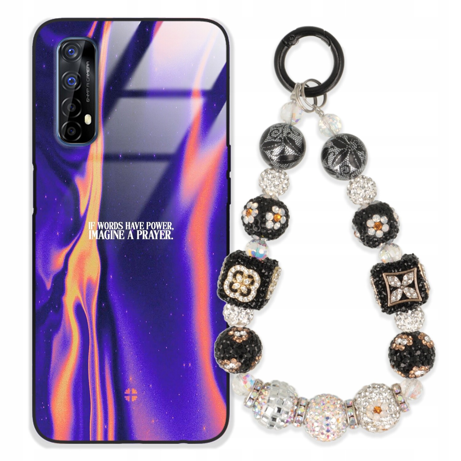 Pouzdro Pro Realme 7 Case Glass Přívěsek Na Klíče Elegantní Kryt Premium Vzory