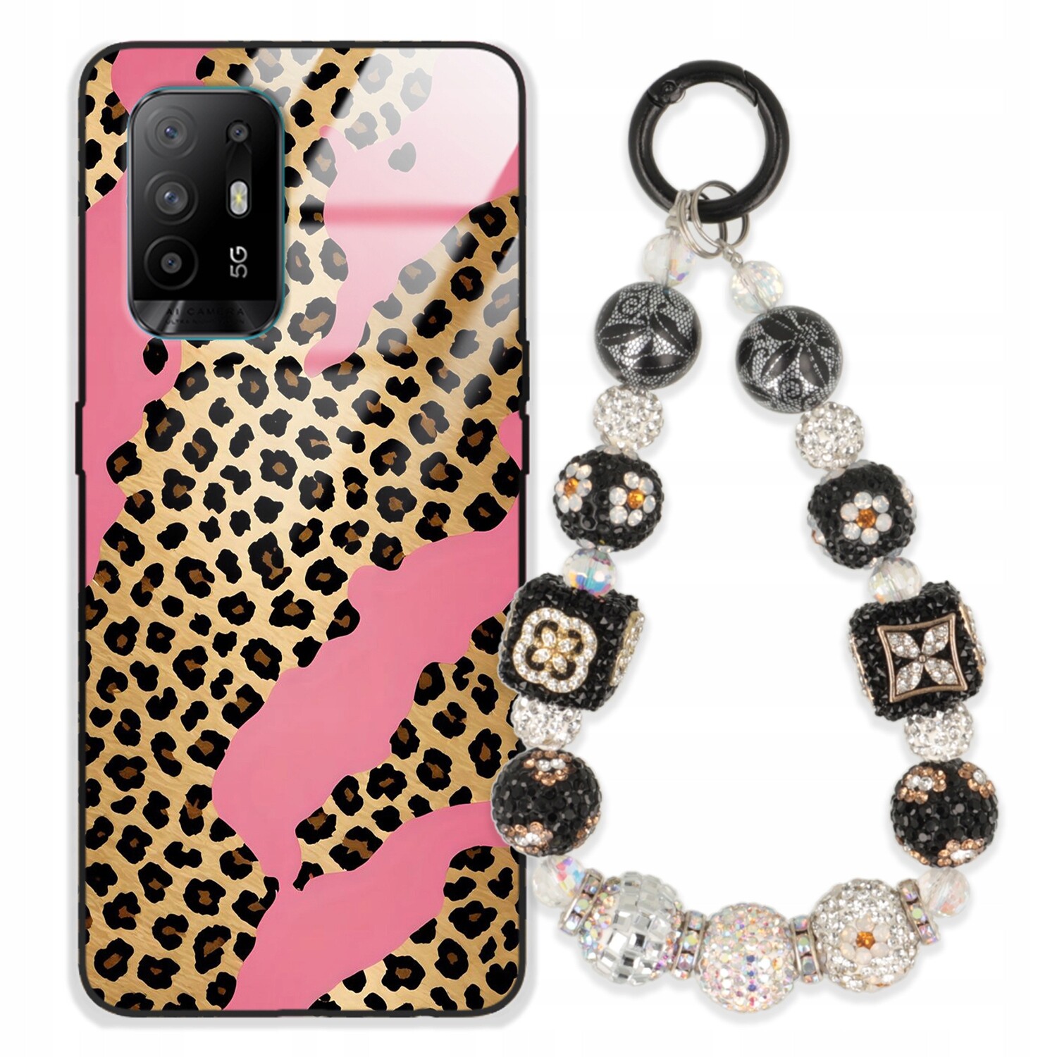 Pouzdro Pro Oppo A95 4G Case Glass| Přívěsek Na Klíče Elegantní Kryt Premium Vzory