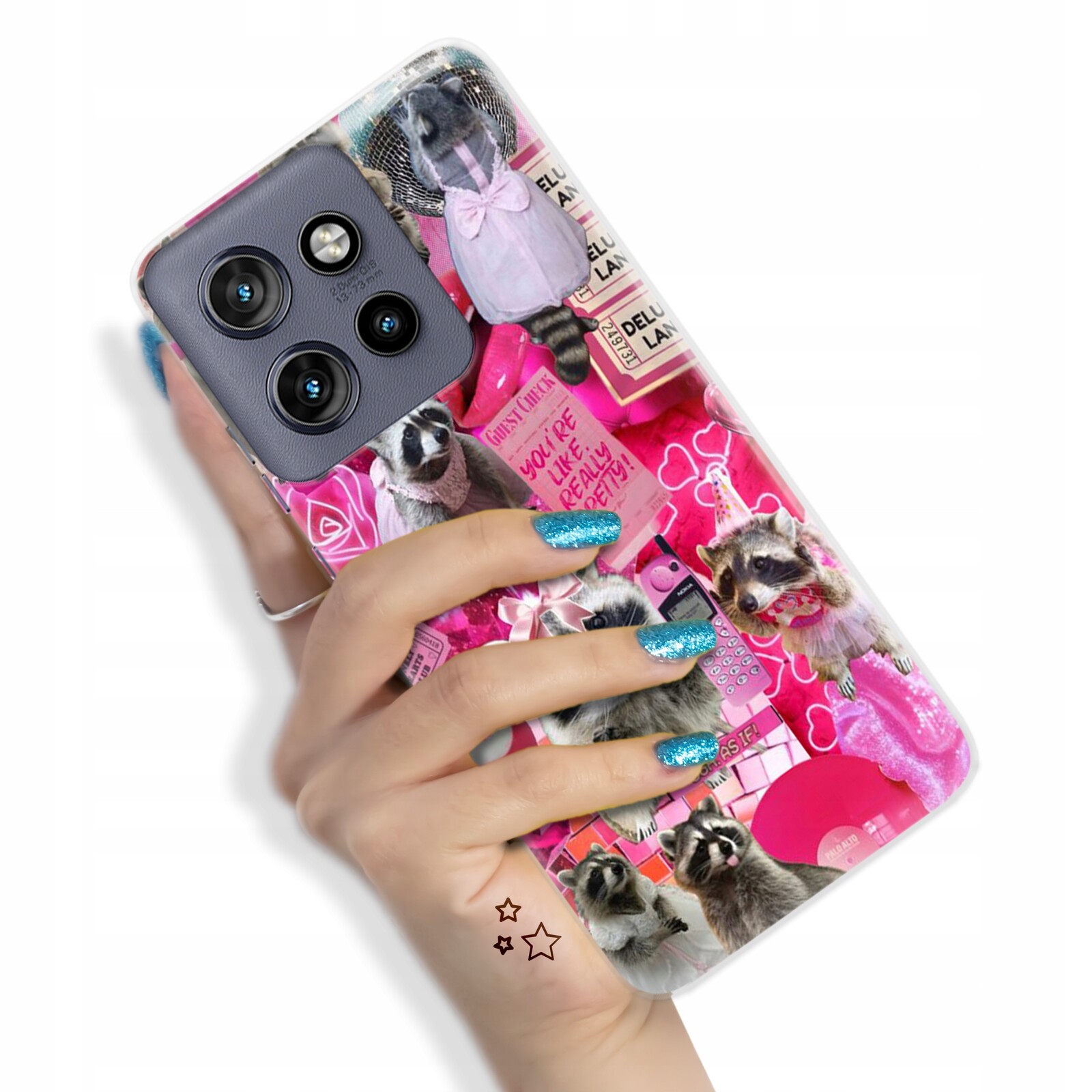 Pouzdro pro Motorola Edge 50 Neo Silné Moderní Trendy Pink Animals Vzory