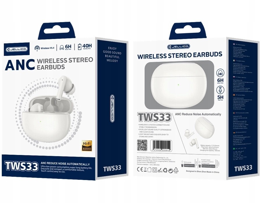 Bezdrátová sluchátka do uší Jellico TWS33