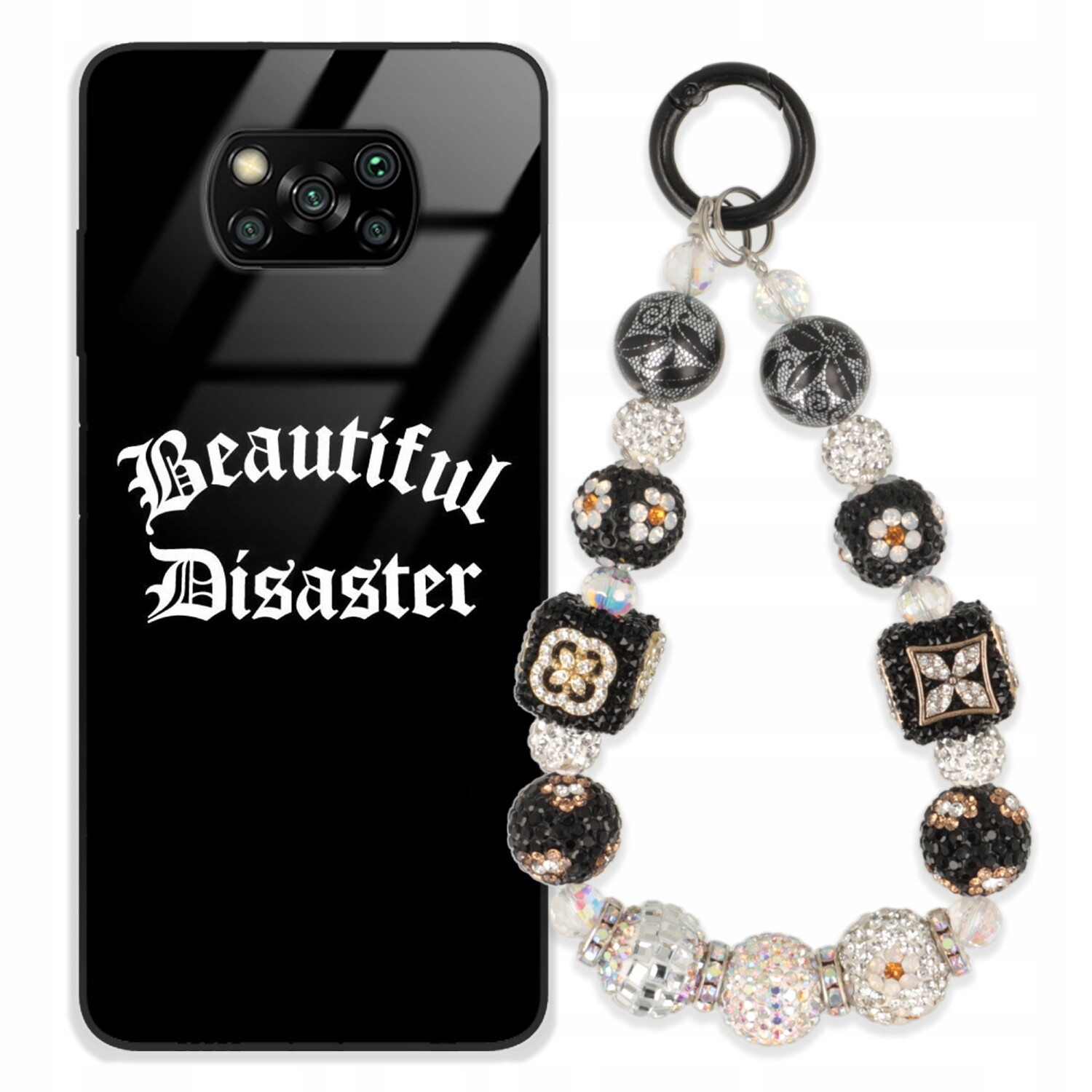 Pouzdro Pro Xiaomi Poco X3 Glass Přívěsek Na Klíče Elegantní Kryt Premium Vzory