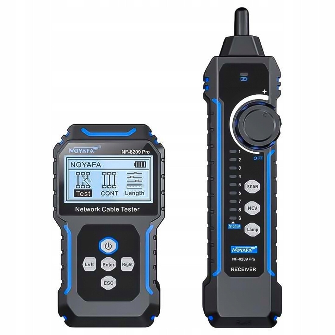 Tester síťových kabelů Lan tester PoE měření kabelů 350 m Noyafa NF-8209PRO