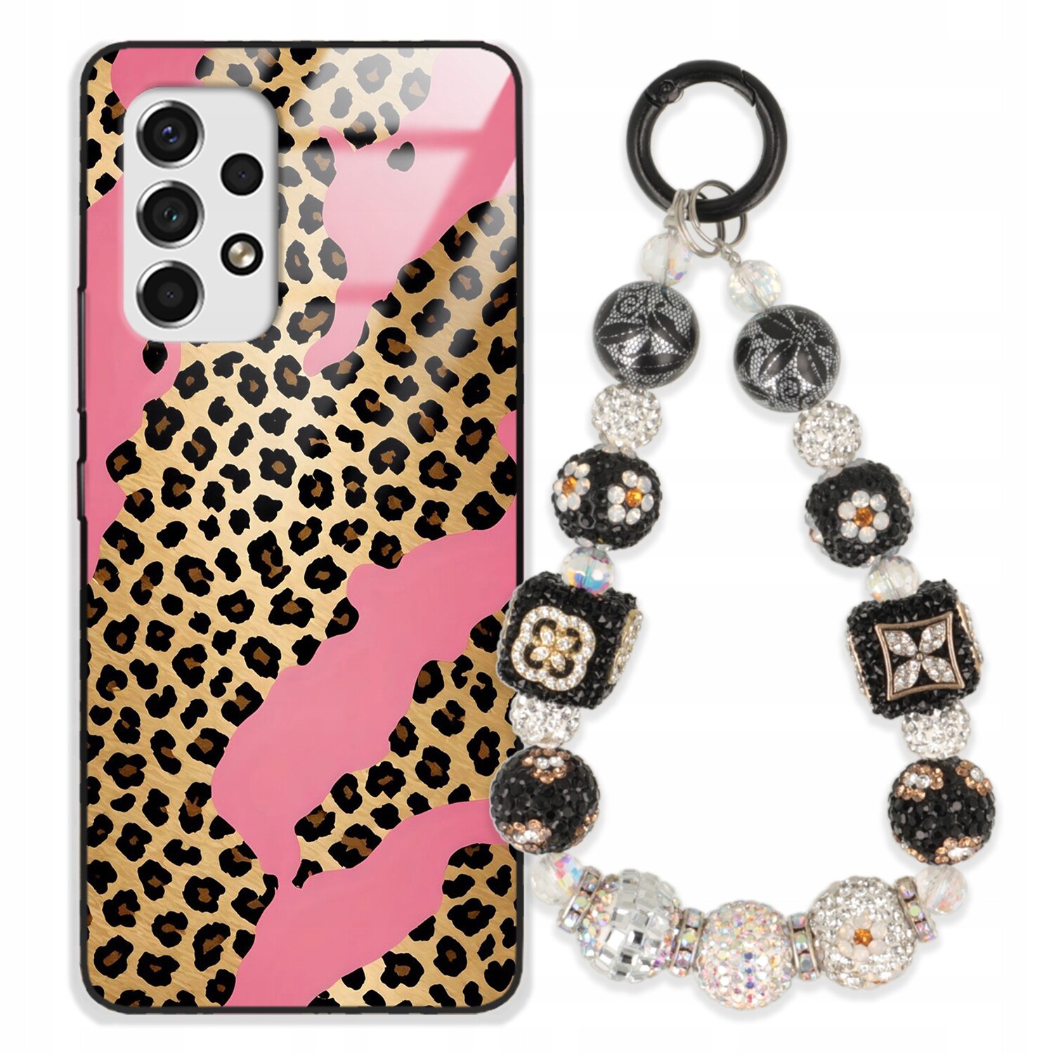 Pouzdro Pro Samsung A53 5G Glass Přívěsek Na Klíče Elegantní Kryt Premium Vzory