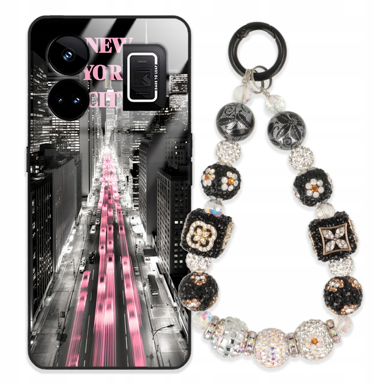 Pouzdro Pro Realme Gt Neo 5 Glass Přívěsek Na Klíče Elegantní Kryt Premium Vzory