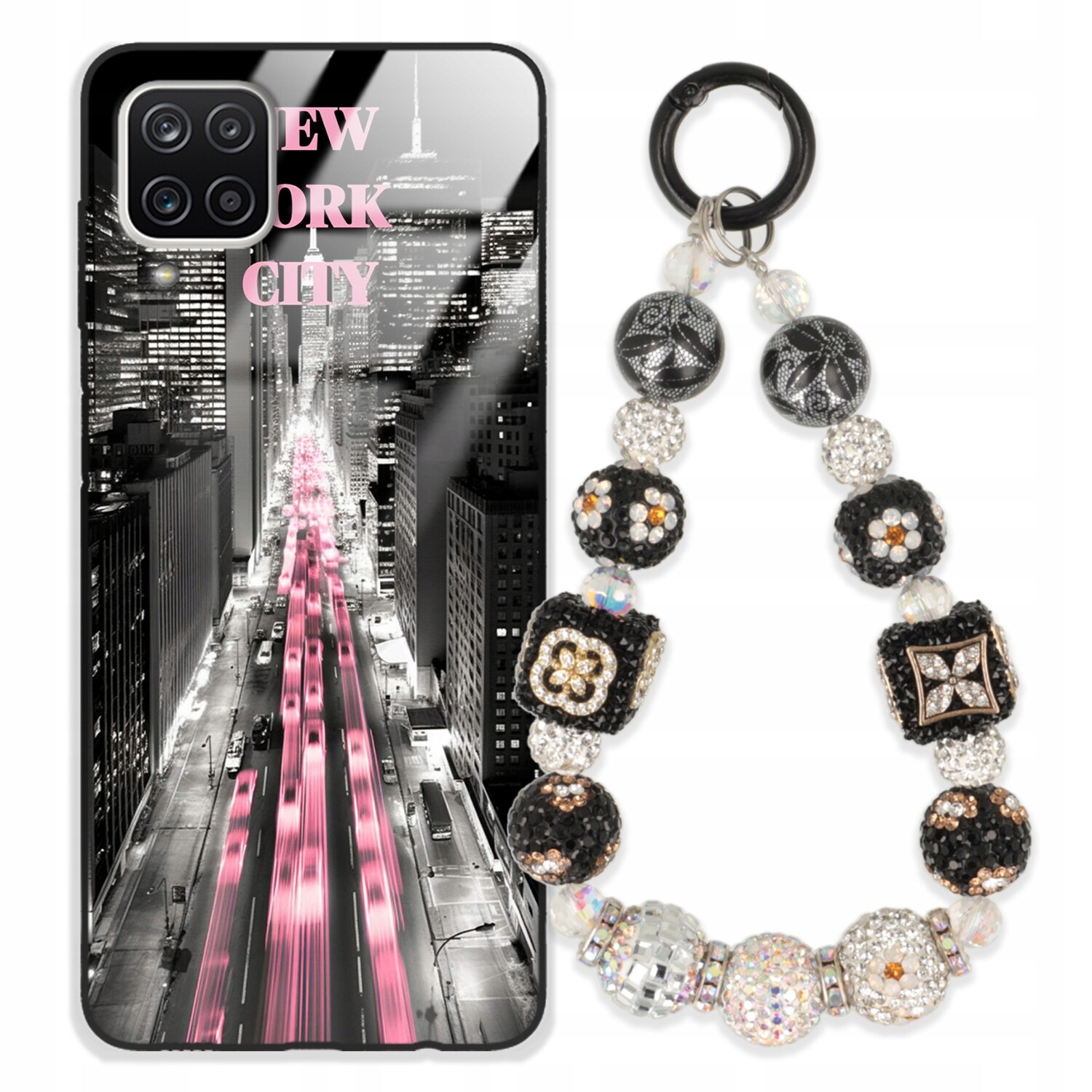 Pouzdro Pro Samsung A12 Case Glass| Přívěsek Na Klíče Elegantní Kryt Premium Vzory