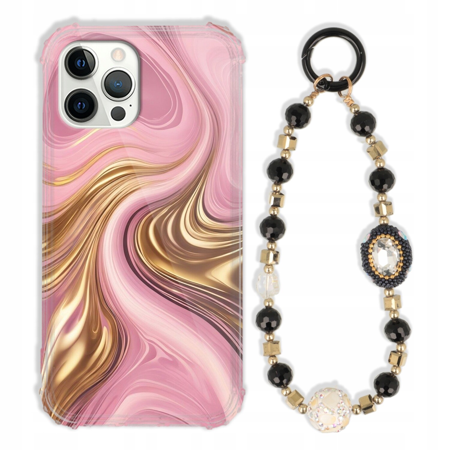 Pouzdro Pro Iphone 12 Pro Max Antishock Zirkony Černozlaté|odolné|silné