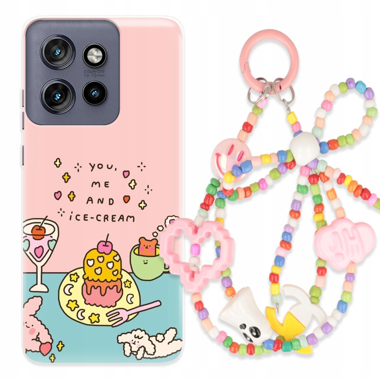 Pouzdro pro Motorola Edge 50 Neo Roztomilý Přívěsek Na Klíče – Pozitivní dívčí set