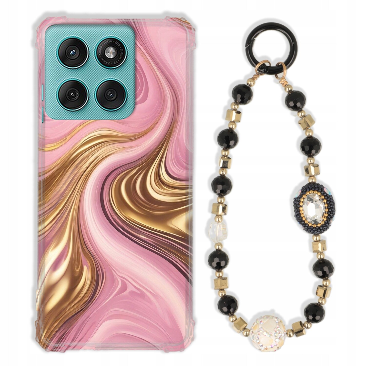 Pouzdro Pro Motorola Edge 60 Fusion Antishock Zirkony Černo Zlaté|pevné|tpu