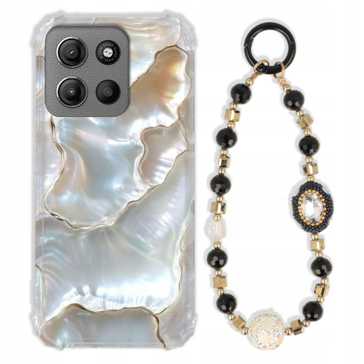 Pouzdro Pro Motorola G15 Power Antishock Zirkony Černo Zlaté|odolné|silné