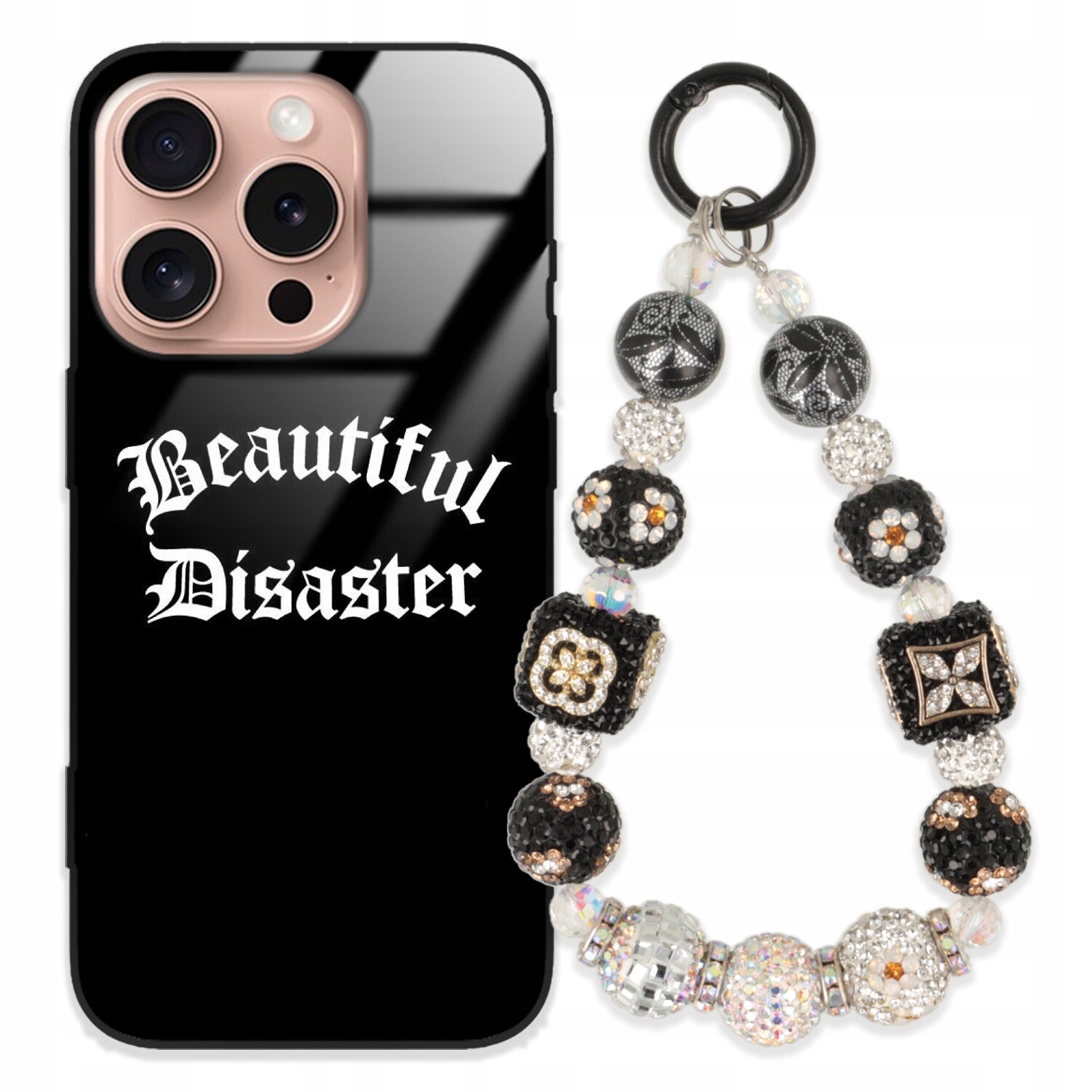 Pouzdro Pro Iphone 16 Pro Glass Přívěsek Na Klíče Elegantní Kryt Premium Vzory