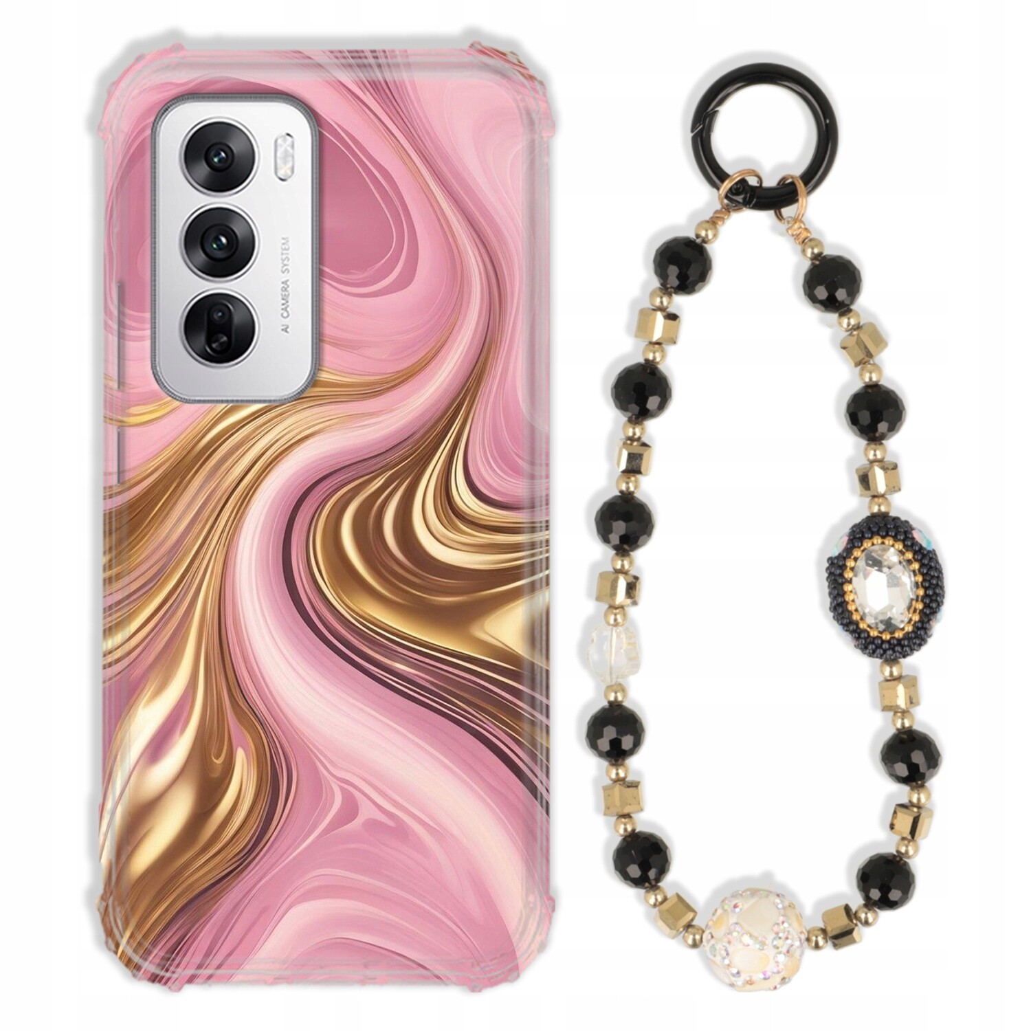 Pouzdro Pro Oppo Reno 12 5G Antishock Zirkony Černo Zlaté Odolné| Silné