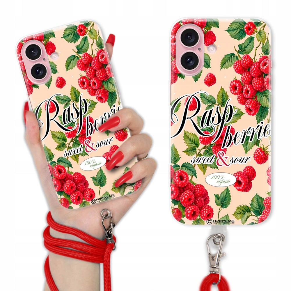 Pouzdro Pro Iphone 16 Case Letní Ovoce Trendy Červený Provázek Smyčka Vzory