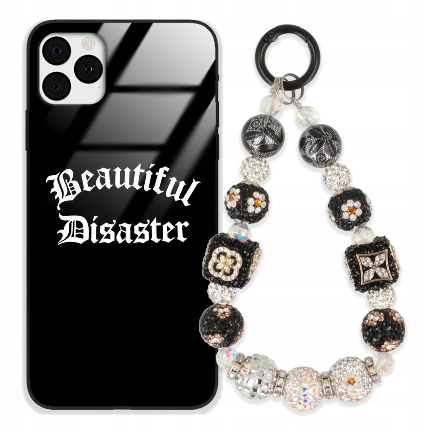 Pouzdro Pro Iphone 11 Pro Max Glass Přívěsek Na Klíče Elegantní Kryt Premium Wz