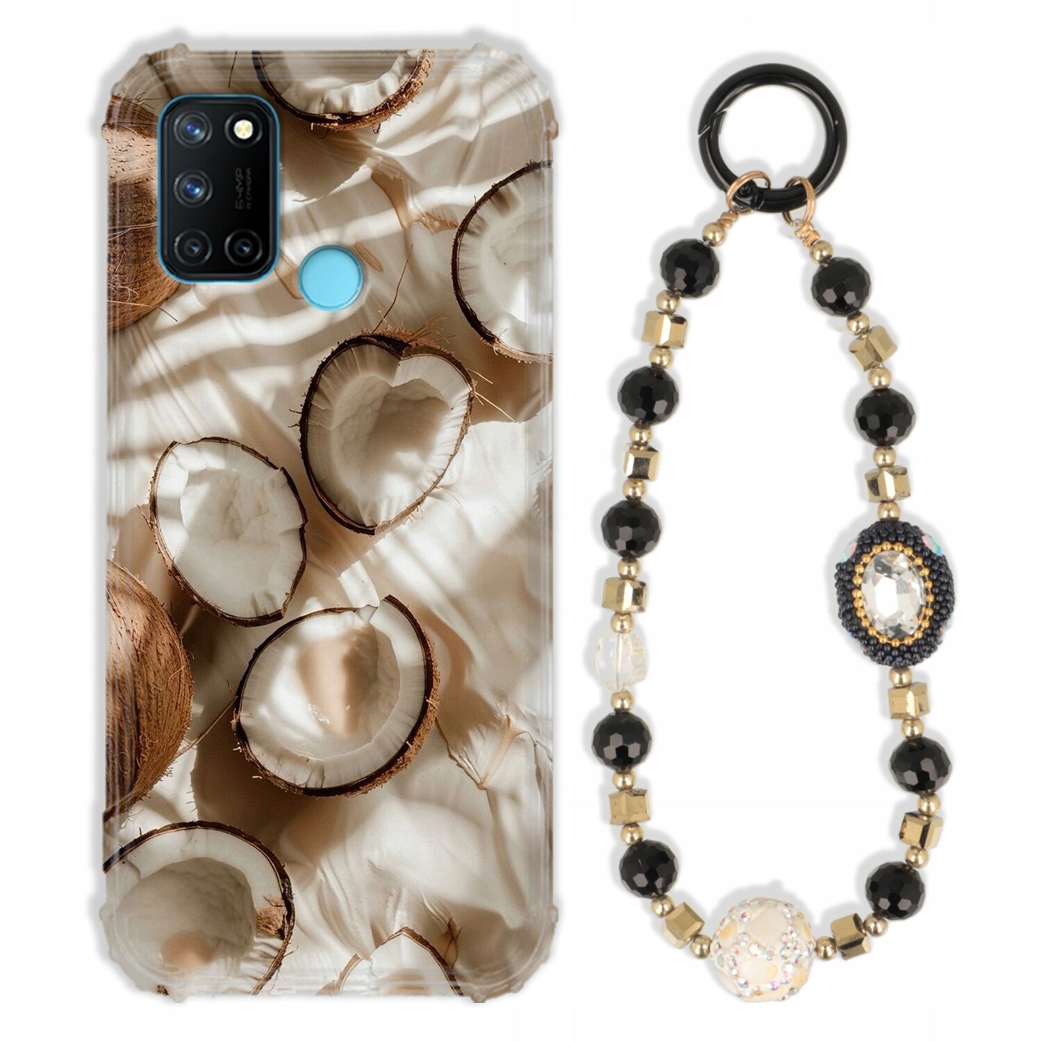 Pouzdro Pro Realme 7i Case Antishock Zirkony Černo Zlaté Odolné| Pevné