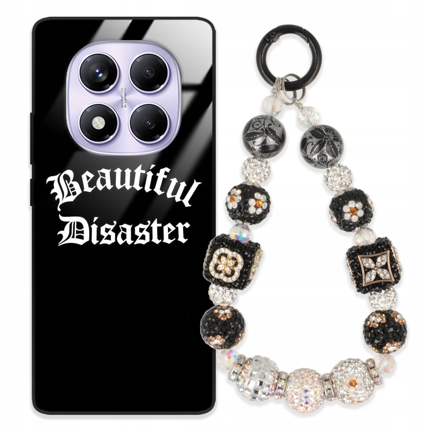 Pouzdro Pro Xiaomi Redmi Note 14 Pro 4G Glass Přívěsek Na Klíče Stylové Premium Wz