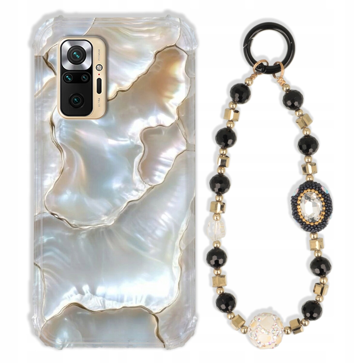 Pouzdro Pro Xiaomi Redmi Note 10 Pro Max Antishock Zirkony Černo Zlaté|silné|