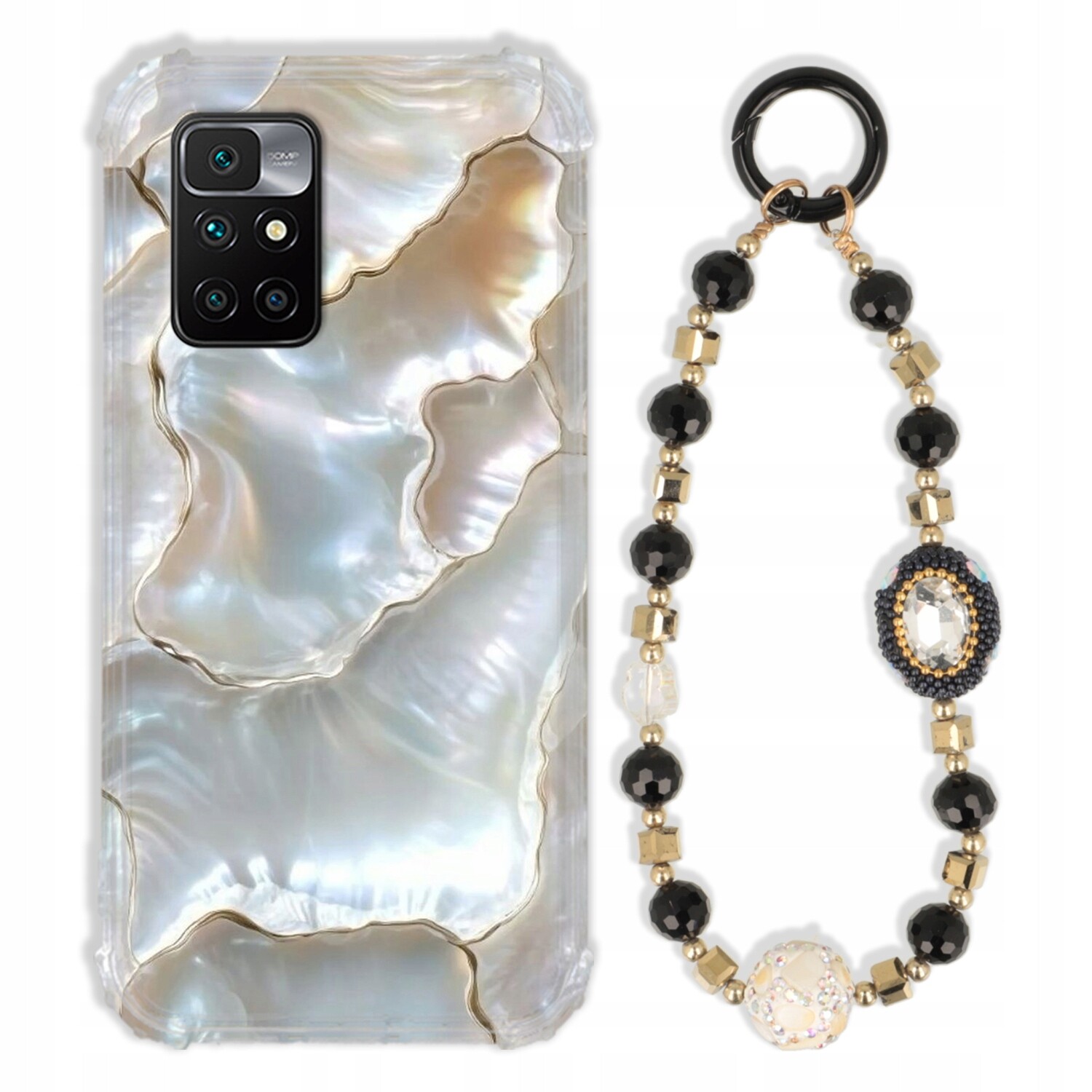 Pouzdro Pro Xiaomi Redmi 10 2022 Antishock Zirkony Černo Zlaté|pevné|pevné