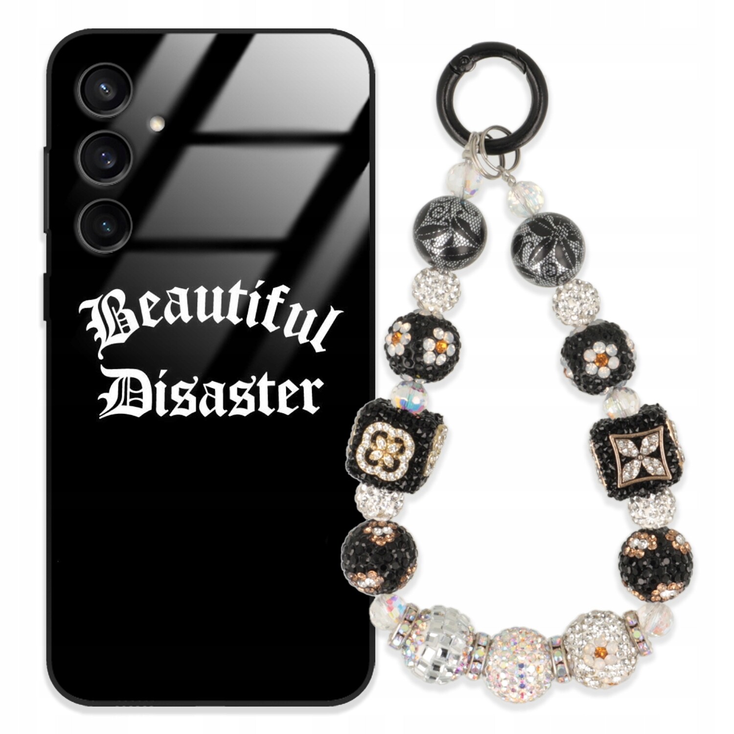 Pouzdro Pro Samsung S23FE 5G Glass Přívěsek Na Klíče Elegantní Kryt Premium Vzory