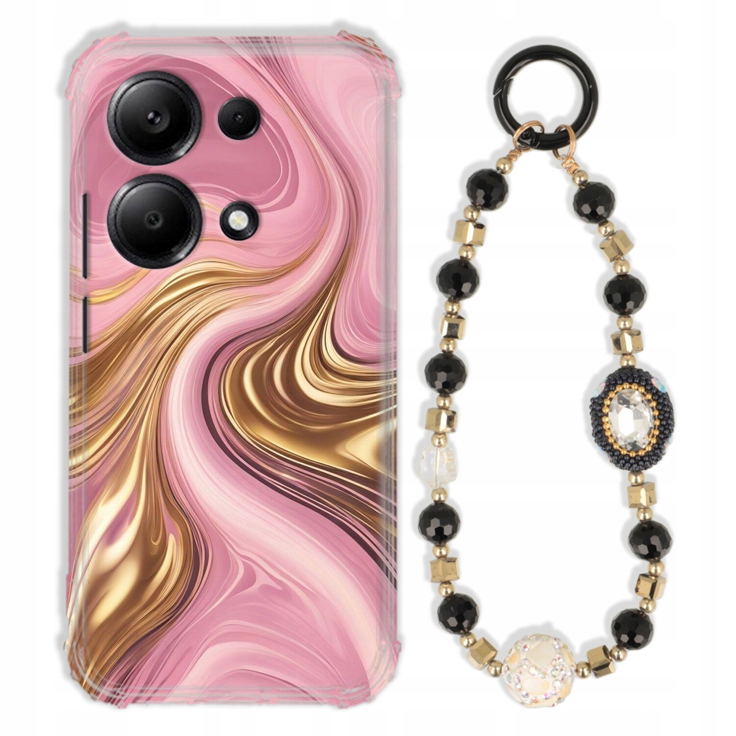 Pouzdro Pro Xiaomi Poco M6 Pro Antishock Zirkony Černo Zlaté|odolné|pevné