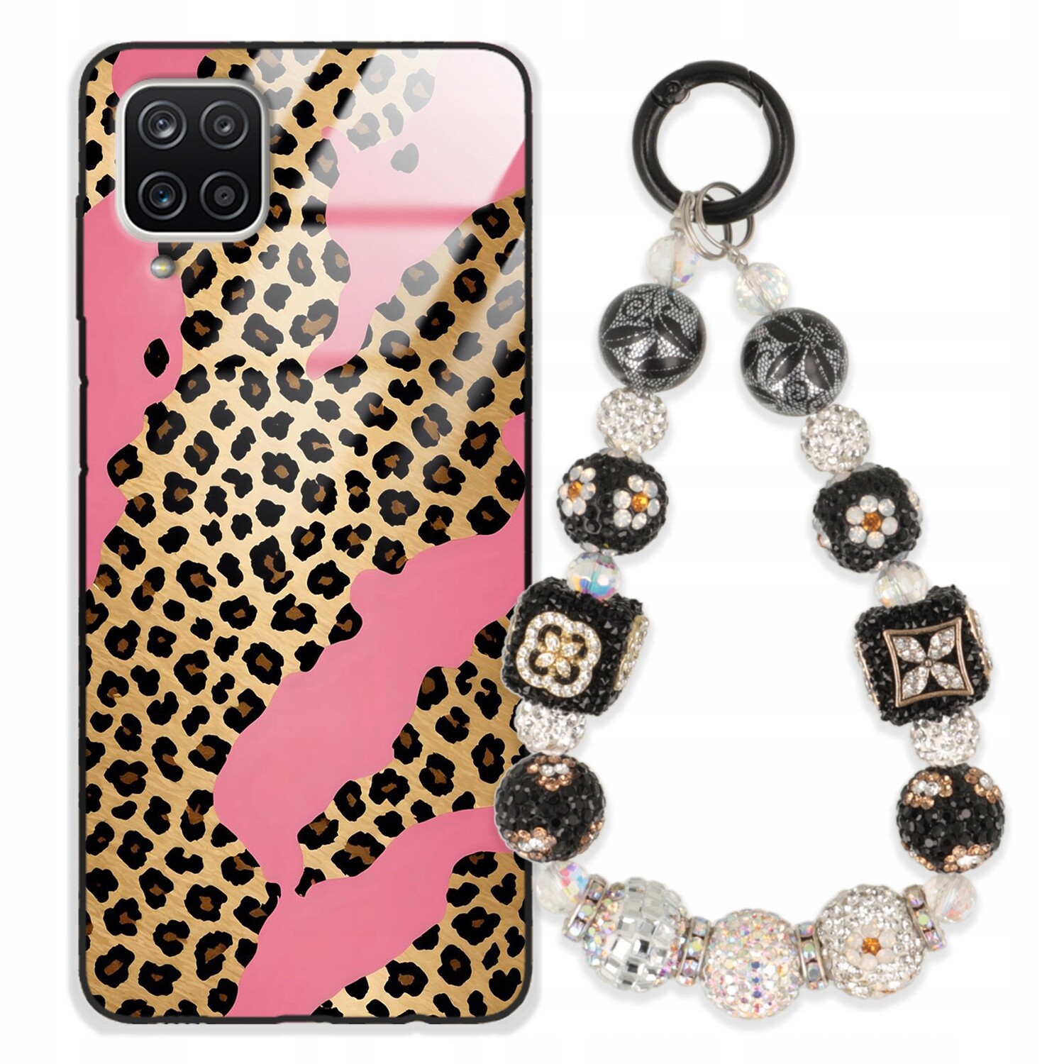 Pouzdro Pro Samsung A12 5G Glass Přívěsek Na Klíče Elegantní Kryt Premium Vzory