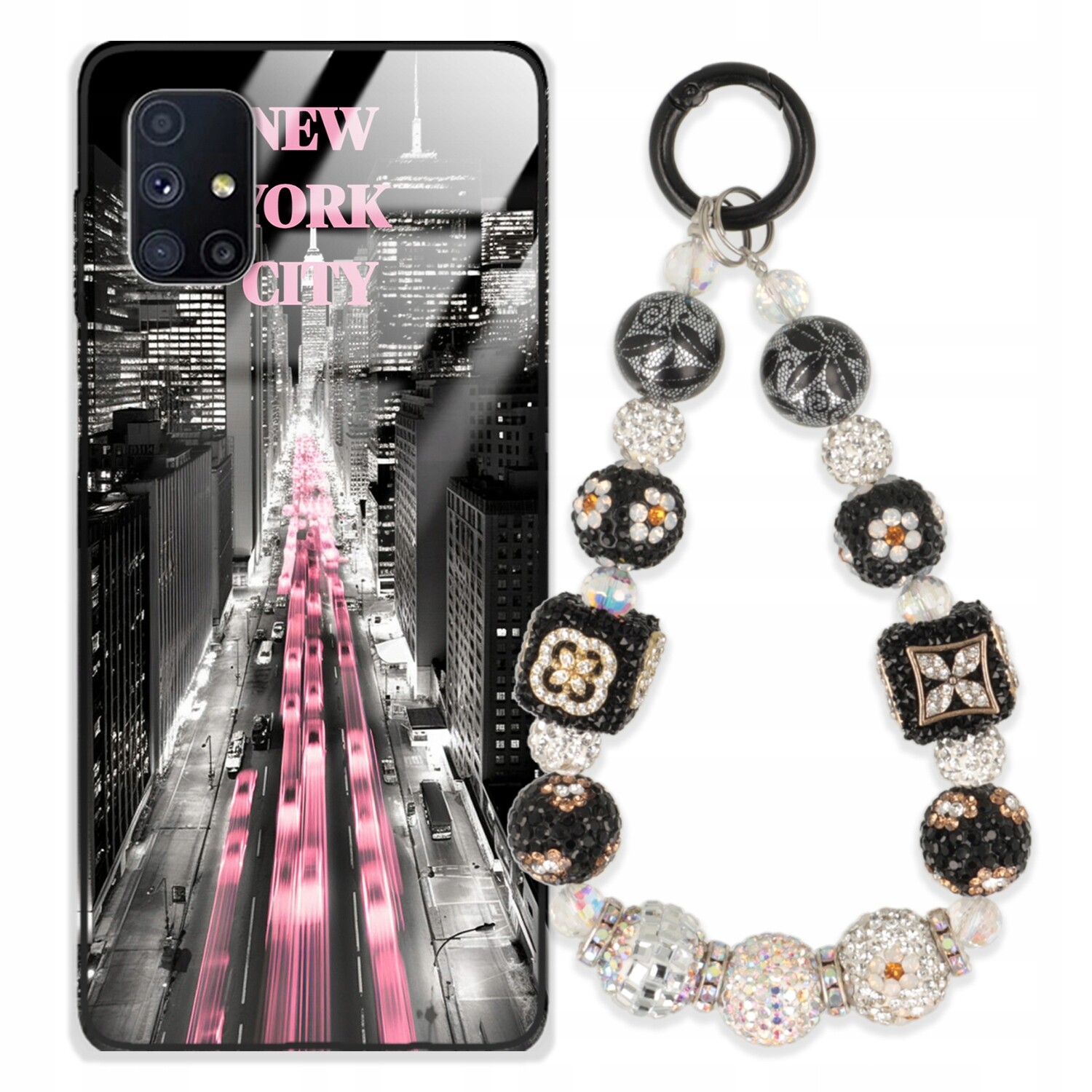 Pouzdro Pro Samsung M51 Case Glass| Přívěsek Na Klíče Elegantní Kryt Premium Vzory