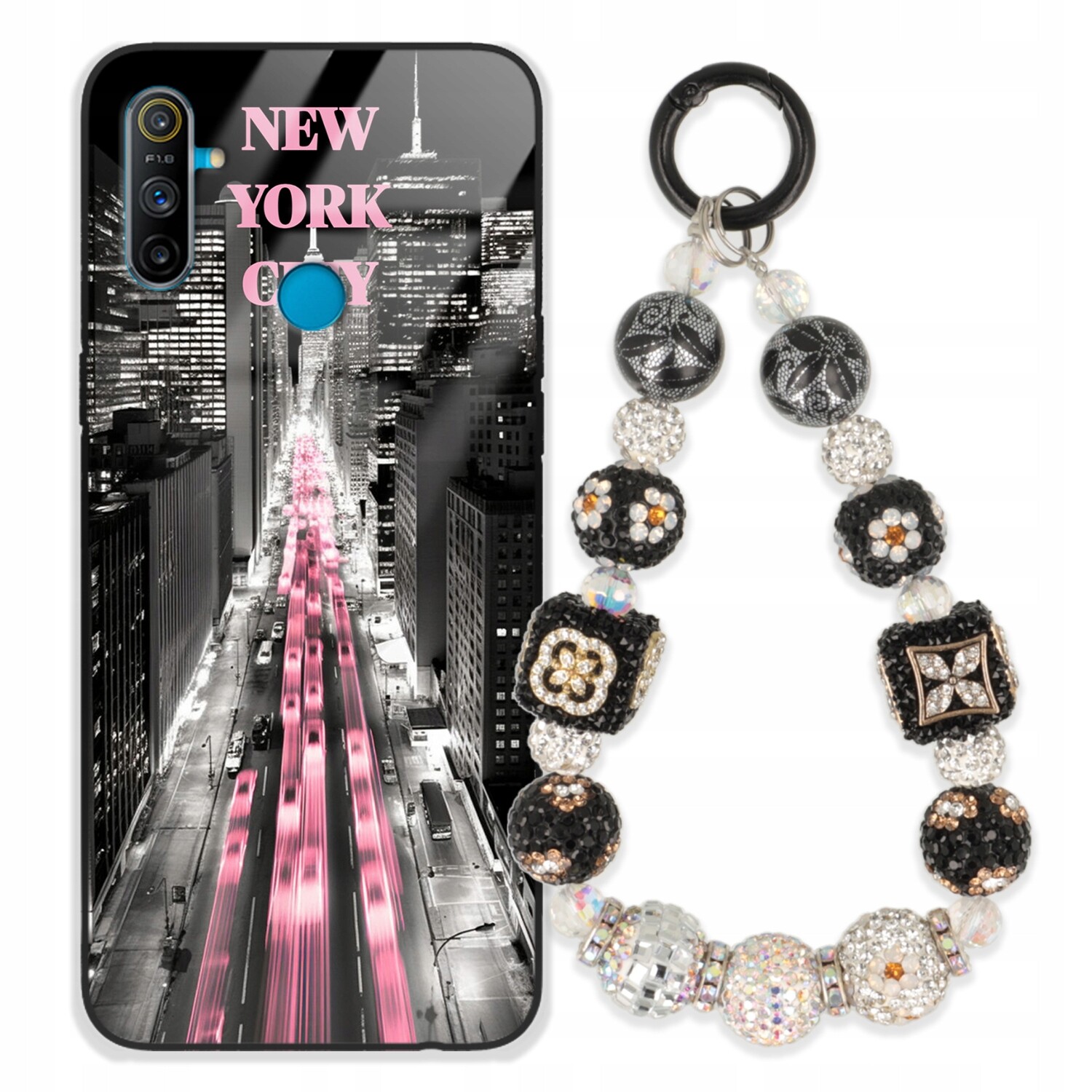 Pouzdro Pro Realme C3 Case Glass| Přívěsek Na Klíče Elegantní Kryt Premium Vzory